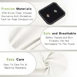 Grounding Sheets Queen 25% Silver Fiber 75% Organic Cotton with Outlet Tester and Test Pen, Grounded Fitted Sheet Kit Earth Connected Bedding(White, Queen)