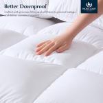 Pacific Coast Luxury White Goose Feather and Down Fiber Comforter Queen Size, All Season Fluffy Hotel Bedding Comforters，Ultra-Soft & Breathable Fabric duvet insert queen with 8 Tabs, 90x90 Inch White