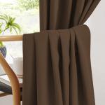 KEQIAOSUOCAI Brown Linen Textured Blackout Curtains 108 Inches Long for Living Room, 100% Light Blocking Curtain Drapes Chocolate Brown 50 by 108 Inch Length 2 Panels Back Tab Rod Pocket