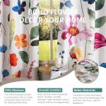 Floral 100% Blackout Curtains 84 inch Length 2 Panels Set for Bedroom Vintage Flower Botanical Pattern Black Out Curtain Thermal Insulated Light Blocking Window Drapes for Living Room 52 x 84 inch