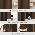 KEQIAOSUOCAI Brown Linen Textured Blackout Curtains 108 Inches Long for Living Room, 100% Light Blocking Curtain Drapes Chocolate Brown 50 by 108 Inch Length 2 Panels Back Tab Rod Pocket