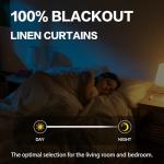 KEQIAOSUOCAI Brown Linen Textured Blackout Curtains 108 Inches Long for Living Room, 100% Light Blocking Curtain Drapes Chocolate Brown 50 by 108 Inch Length 2 Panels Back Tab Rod Pocket