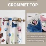 Floral 100% Blackout Curtains 84 inch Length 2 Panels Set for Bedroom Vintage Flower Botanical Pattern Black Out Curtain Thermal Insulated Light Blocking Window Drapes for Living Room 52 x 84 inch