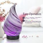 Essential Oil Diffuser 120ml Ultrasonic Aromatherapy Diffuser with Handmade Glass with Auto Shut-Off Protection 4 Timer Setting 7 Colors Changed LED Diffuser for Home Yoga Office Gifts for Women