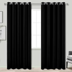 Blackout Curtains 72 Inch Extra Wide for Bedroom Sliding Glass Patio Door,2 Panels Grommet Darkening Large Window Shade Dark Light Black Out Blinds for Living Room,6x7 6 x 7 FT Width by 84in Length