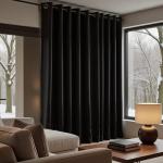 Blackout Curtains 72 Inch Extra Wide for Bedroom Sliding Glass Patio Door,2 Panels Grommet Darkening Large Window Shade Dark Light Black Out Blinds for Living Room,6x7 6 x 7 FT Width by 84in Length