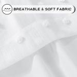 MYSKY HOME 100% White Blackout Curtains for Living Room Bedroom 84 Inches Long Total Light Blocking Drapes for Girls Room Thermal Insulated Curtains with Pom Pom Sheer Grommet Set of 2, 52W x 84L