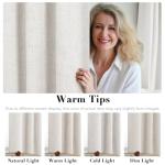 H.VERSAILTEX 100% Blackout Curtains Ivory, Linen Blackout Curtains 96 inch Curtains 2 Panel Set, Elegant Curtain for Bedroom Grommet Drapes Window Curtains Living Room Drapes