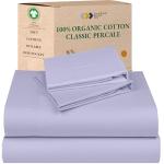 California Design Den Queen Size Bed Sheets - Soft 100% Percale Cotton Sheets with Deep Pockets, Crisp Percale, Breathable and Durable Bedding Set - Lavender Mist