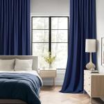 MIULEE Navy Blue Back Tab Blackout Curtains 102 Inch Long 2 Panels Set for Bedroom, Rod Pocket/Pinch Pleated Thermal Insulated Living Room Darkening Light Blocking Floor to Ceiling Drapes