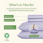 California Design Den Queen Size Bed Sheets - Soft 100% Percale Cotton Sheets with Deep Pockets, Crisp Percale, Breathable and Durable Bedding Set - Lavender Mist