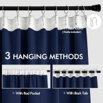 MIULEE Navy Blue Back Tab Blackout Curtains 102 Inch Long 2 Panels Set for Bedroom, Rod Pocket/Pinch Pleated Thermal Insulated Living Room Darkening Light Blocking Floor to Ceiling Drapes