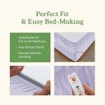 California Design Den Queen Size Bed Sheets - Soft 100% Percale Cotton Sheets with Deep Pockets, Crisp Percale, Breathable and Durable Bedding Set - Lavender Mist