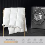 WhatsBedding White Feather Comforter California King Size, Filled with Feather and DownFiber, All Season Luxury Bed Comforter, Ultra Soft 100% Cotton Duvet Insert,104"x96"