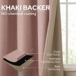 HOMEIDEAS Blush Pink 100% Blackout Curtains 84 Inches Long, Thick Faux Linen/Linen Blend Textured Window Drapes, Cute Room Darkening Grommet Curtains for Girls Bedroom, Nursery, Living Room