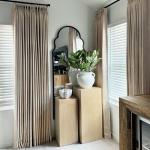 100% Blackout Shield Linen Pinch Pleated Curtains, Blackout Curtains 96 Inch Long 2 Panel Set, Pleated Drapes with Hooks for Bedroom & Living Room, 40" W x 96" L, Dark Faux Linen