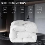 WhatsBedding White Feather Comforter California King Size, Filled with Feather and DownFiber, All Season Luxury Bed Comforter, Ultra Soft 100% Cotton Duvet Insert,104"x96"