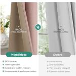 HOMEIDEAS Blush Pink 100% Blackout Curtains 84 Inches Long, Thick Faux Linen/Linen Blend Textured Window Drapes, Cute Room Darkening Grommet Curtains for Girls Bedroom, Nursery, Living Room
