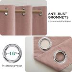 HOMEIDEAS Blush Pink 100% Blackout Curtains 84 Inches Long, Thick Faux Linen/Linen Blend Textured Window Drapes, Cute Room Darkening Grommet Curtains for Girls Bedroom, Nursery, Living Room