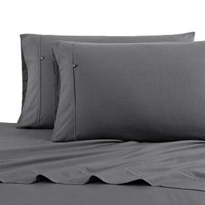 Nautica - King Size Sheet Set, Crisp & Tailored Cooling Sheets with a Smooth Cotton Percale Lightweight Feel - Bed Sheets with Matching Pillowcases & Fitted Sheet (Whale Grey)