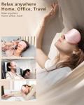 BLSSNZ Silk Sleep Mask for Women - Soft Breathable Organic Natural Mulberry Silk Fabric Blackout Eye Mask for Sleeping with Adjustable Straps No Pressure Eye Mask for Travel Essentials Gifts (Pink)