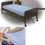 3 Piece Hospital Bed Sheet Set, Soft 100% Egyptian Cotton 400 Thread-Count, Fitted Sets Comfy, with Elastic All Around, for Home Care/Patients/Adjustable Beds (Light Blue, Standard 36" x 80"x 8")