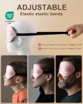 BLSSNZ Silk Sleep Mask for Women - Soft Breathable Organic Natural Mulberry Silk Fabric Blackout Eye Mask for Sleeping with Adjustable Straps No Pressure Eye Mask for Travel Essentials Gifts (Pink)
