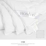 HOMTEC Duvet Insert Cotton Comforter King Size White Down Alternative Fill Duvet Insert 100% Cotton Shell Quilted Fluffy Comforter Lightweight All Season 8 Corner Tabs Durable Breathable Noiseless