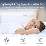 HOMTEC Duvet Insert Cotton Comforter King Size White Down Alternative Fill Duvet Insert 100% Cotton Shell Quilted Fluffy Comforter Lightweight All Season 8 Corner Tabs Durable Breathable Noiseless
