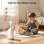 URPOWER 120ML Ceramic Essential Oil Diffuser Ultrasonic Aromatherapy Diffuser with Wood Grain Base, 7-Color LED Lights Auto Shut-Off, Humidifier for Home & Office, Air Diffuser for Relaxation