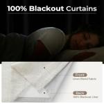 CAPALOCA Pinch Pleated Curtains Blackout, Linen Blackout Curtains 96 inches Long for Bedroom, Thermal Insulated Pinch Pleated Drapes for Living Room, 40" W x 96" L (Pack of 2), Natural