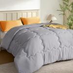 BEDLORE King Comforter Duvet Insert - All Season Down Alternative Quilted Bedding, Ultra Soft Lightweight with 4 Corner Tabs, Machine Washable King Size Bed Comforter, Light Grey 90 x 102 Inches