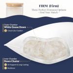 PlushHavenCloud White Goose Down Pillow Luxury Hotel Bed Pillow with Natural 800+Fill Power, Goose Down Fiber Pillow for Sleeping, 700TC Cotton Shell, Standard Size - Firm/More Support, 1 Pack