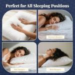 PlushHavenCloud White Goose Down Pillow Luxury Hotel Bed Pillow with Natural 800+Fill Power, Goose Down Fiber Pillow for Sleeping, 700TC Cotton Shell, Standard Size - Firm/More Support, 1 Pack