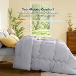 BEDLORE King Comforter Duvet Insert - All Season Down Alternative Quilted Bedding, Ultra Soft Lightweight with 4 Corner Tabs, Machine Washable King Size Bed Comforter, Light Grey 90 x 102 Inches