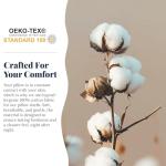 PlushHavenCloud White Goose Down Pillow Luxury Hotel Bed Pillow with Natural 800+Fill Power, Goose Down Fiber Pillow for Sleeping, 700TC Cotton Shell, Standard Size - Firm/More Support, 1 Pack