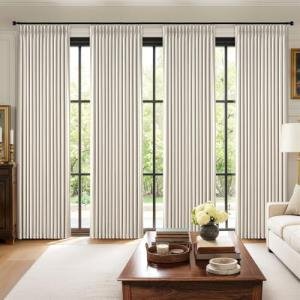 MIULEE Pinch Pleated 100% Blackout Curtains 90 Inch Long 4 Panel Set for Bedroom Thick Linen Memory Trained Pleat Living Room Darkening Back Tab Double Layer Thermal Insulated Drapes, Birch