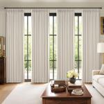 MIULEE Pinch Pleated 100% Blackout Curtains 90 Inch Long 4 Panel Set for Bedroom Thick Linen Memory Trained Pleat Living Room Darkening Back Tab Double Layer Thermal Insulated Drapes, Birch