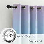 BOHOMOCASA Pastel Rainbow Gradient Blackout Curtains - 100% Blackout, Thermal Insulated, Noise Reducing, Ombre Room Darkening Curtain for Girls Room, Sweet and Dreamy Design, 2 Panels, Each W52×L84