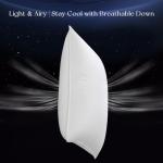 Acnalboma Luxury Down Pillow Queen, Hotel Quality Bed Pillows for Sleeping, 3-Chamber Premium Down Pillow Fluffy Soft for Side, Back Sleepers, 400 Count Cotton Shell, 1 Pack, 20"x30"