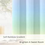 BOHOMOCASA Pastel Rainbow Gradient Blackout Curtains - 100% Blackout, Thermal Insulated, Noise Reducing, Ombre Room Darkening Curtain for Girls Room, Sweet and Dreamy Design, 2 Panels, Each W52×L84