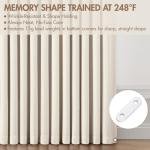 MIULEE Pinch Pleated 100% Blackout Curtains 90 Inch Long 4 Panel Set for Bedroom Thick Linen Memory Trained Pleat Living Room Darkening Back Tab Double Layer Thermal Insulated Drapes, Birch