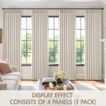 MIULEE Pinch Pleated 100% Blackout Curtains 90 Inch Long 4 Panel Set for Bedroom Thick Linen Memory Trained Pleat Living Room Darkening Back Tab Double Layer Thermal Insulated Drapes, Birch