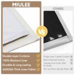 MIULEE Pinch Pleated 100% Blackout Curtains 90 Inch Long 4 Panel Set for Bedroom Thick Linen Memory Trained Pleat Living Room Darkening Back Tab Double Layer Thermal Insulated Drapes, Birch