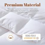Feather and Down Comforter Insert Queen Size, 100% Cotton Cover, All Season White Down Feather Duvet Insert, Fluffy Soft Hotel Luxury Bedding for Bedroom, 90 x 90 Inches