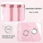 SOFJAGETQ Pink Blackout Curtains with Sheer Overlay, 2 Panels, Thermal Insulated & Soundproof, Lace Trim for Bedroom, Nursery, Living Room - Modern Pink Drapes, Room Darkening Curtains, 52x84 Inches