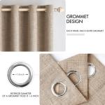 MIULEE 100% Blackout Linen Textured Curtains for Bedroom Solid Thermal Insulated Copper Brown Grommet Room Darkening Curtains & Drapes Luxury Decor for Living Room Nursery 52 x 96 Inch (2 Panels)