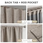 Joydeco Blackout Curtains for Bedroom - 120 Inch Long 100% Light Blocking 2 Panels Set Linen Drapes, Thermal Insulated Room Darkening Curtains, Linen Textured for Living Room, Rod Pocket & Back Tabs