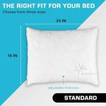 Xtreme Comforts Standard Bed Pillow for Sleeping | Adjustable Shredded Memory Foam Pillows with Removable Cooling Cover | Fluffy Pillows Support for Side, Back & Stomach Sleepers