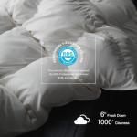 Royoliving Premium Feathers Down Duvet Insert Comforter Oversized King Size All Season Medium Warmth White 100% Cotton Cover with Corner Tabs (120x98, 77 oz)